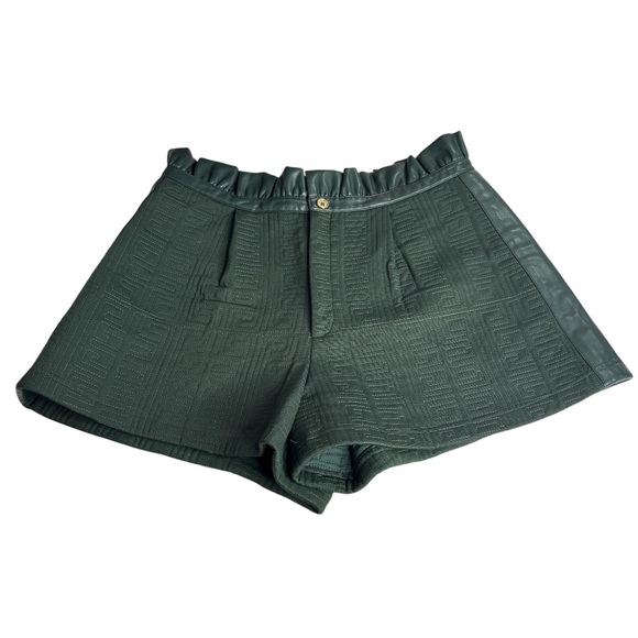 Emily Mccarthy Pants - Emily McCarthy Green Jacquard High-Waisted Shorts Sz L